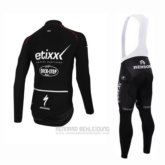 2015 Fahrradbekleidung Ettix Quick Step Shwarz Trikot Langarm und Tragerhose